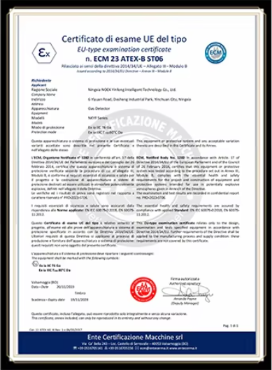 ATEX certificate
