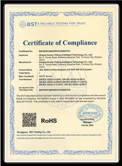 RoHS certificate