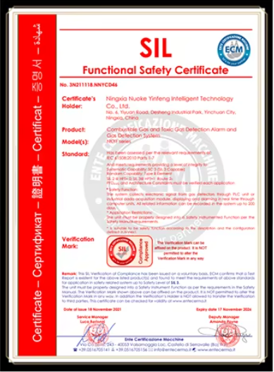 SIL certificate