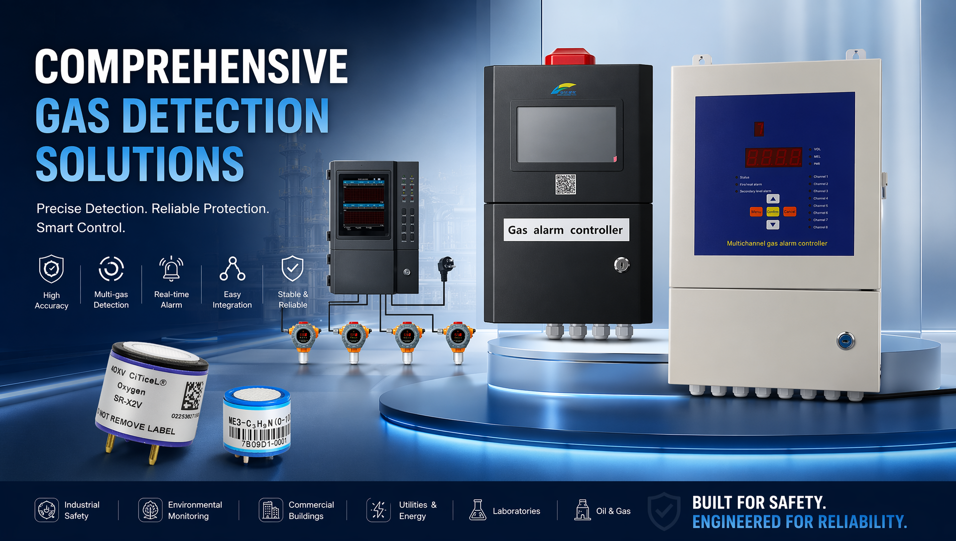 Gas detection system controllers